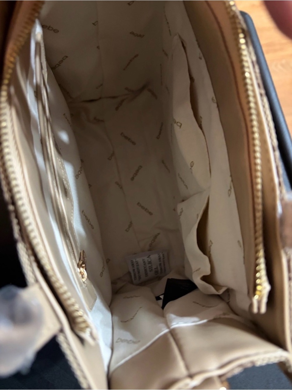 bebe Talulla Small Satchel Beige/Brown | NWT - Picture 8 of 11